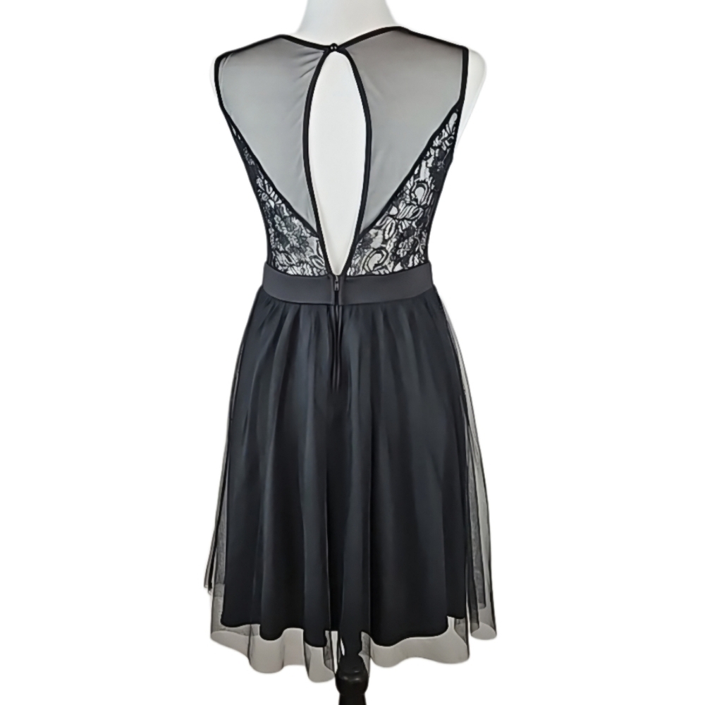 Vintage Y2K Whimsigoth Mesh & Lace Tulle Layered Party Dress Black, Size M - Picture 5 of 8